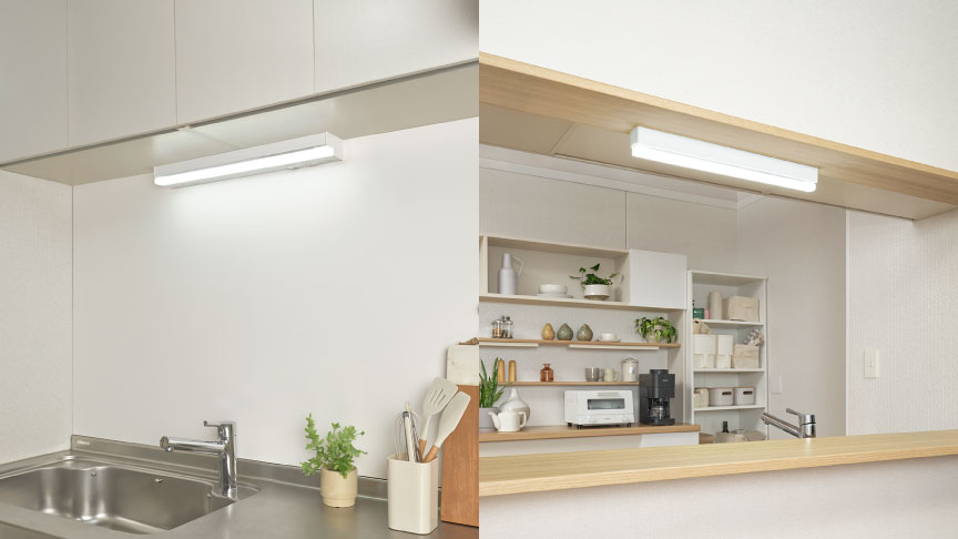 キッチンに パルック LEDラインランプ搭載 LED流し元灯
