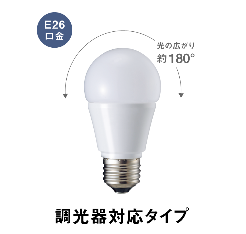 E26 広範囲を照らすタイプ 調光器対応タイプ
