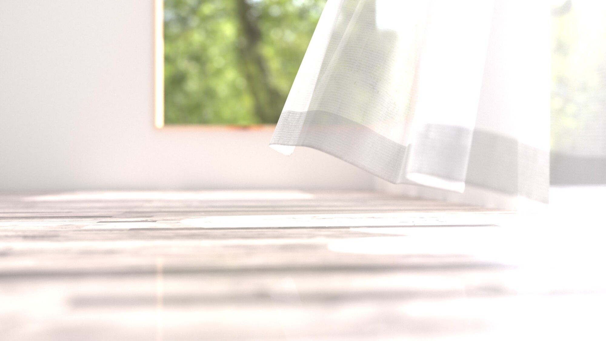 写真：揺れるカーテン