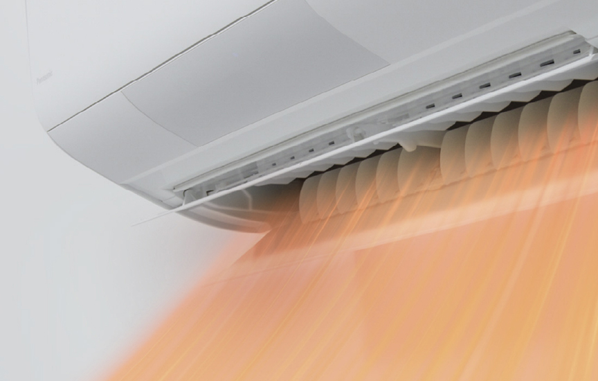 画像：エアコンから温風が出ているイメージ