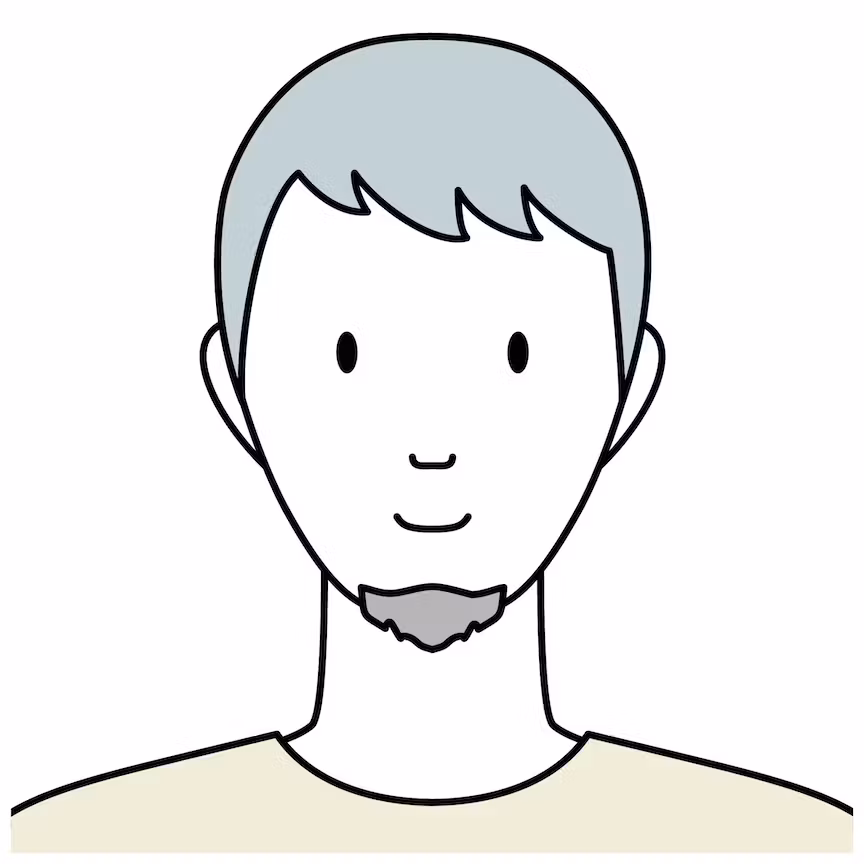 ヒゲが生えた男性のイラスト
