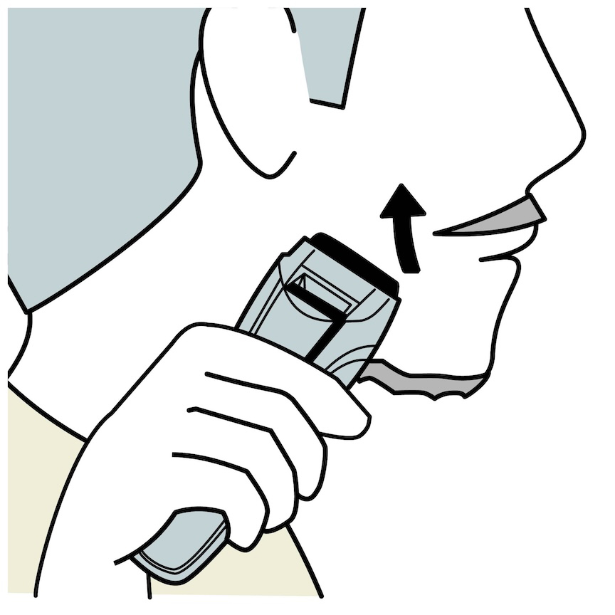 不要なヒゲをシェービングするイラスト