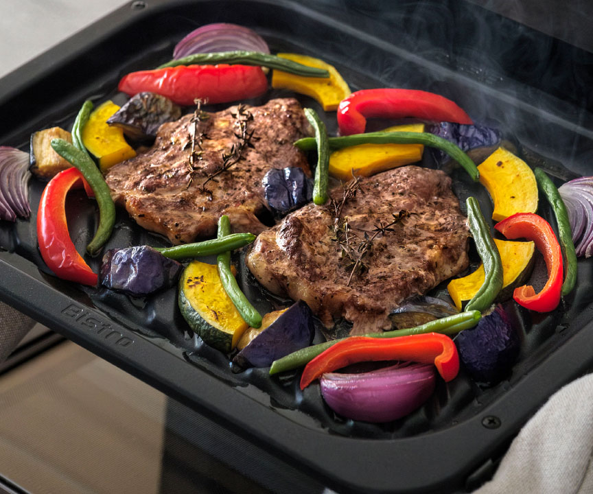 写真：グリル皿で作った料理