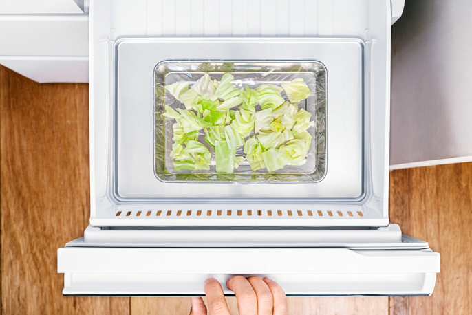 写真：冷凍庫に入れた野菜