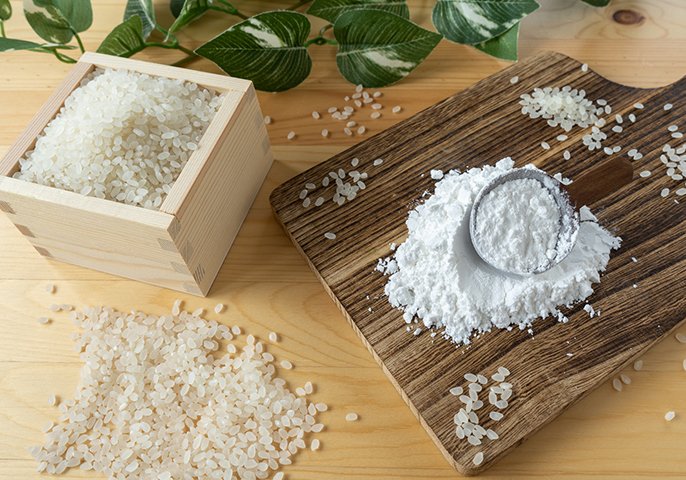 写真：お米と小麦粉のイメージ