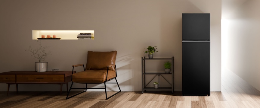 部屋に設置された冷蔵庫の様子の写真