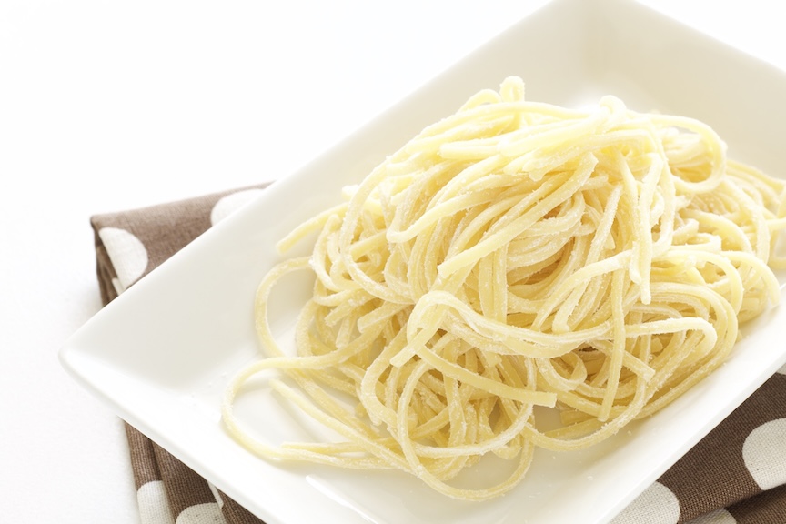 電子レンジで作ったパスタの写真