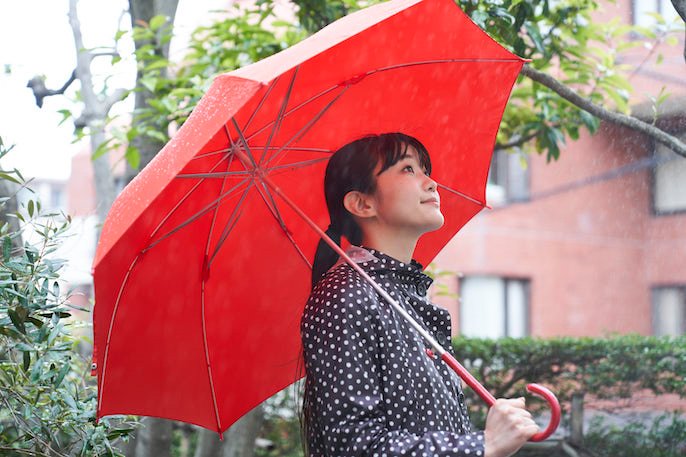 写真：雨傘をさす女性