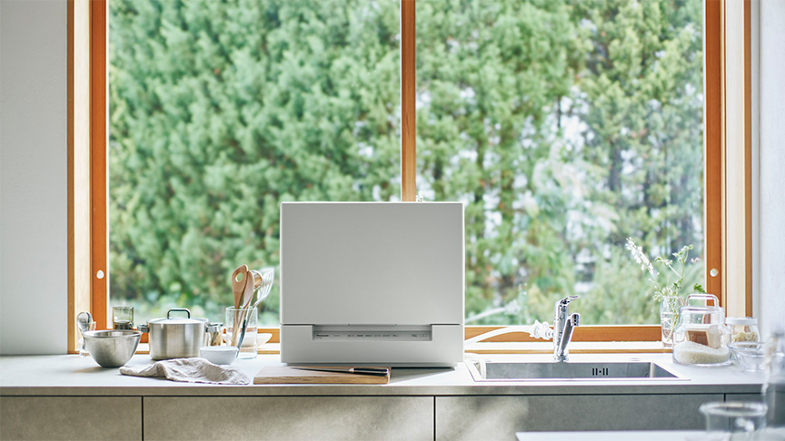 写真：台所に設置されている食洗機