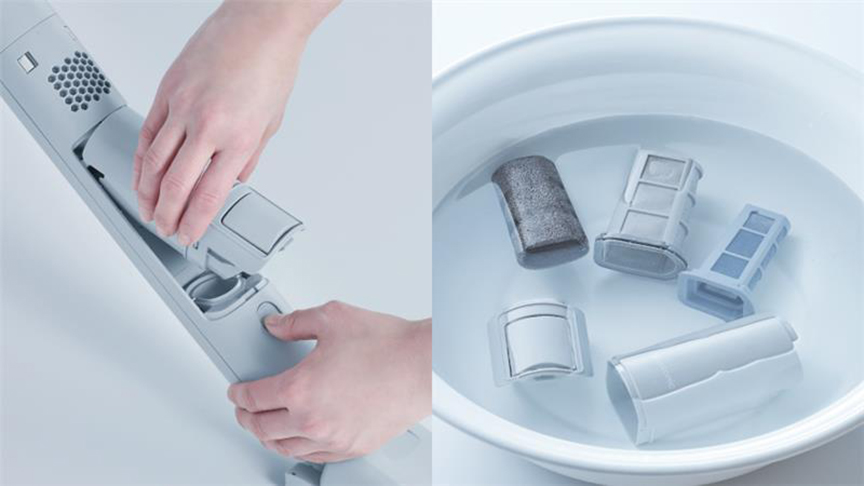 写真：掃除機を分解してお手入れをしているイメージ