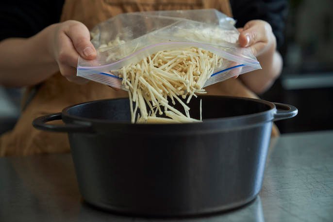 霜つき抑制冷凍で冷凍してもパラパラな野菜の画像