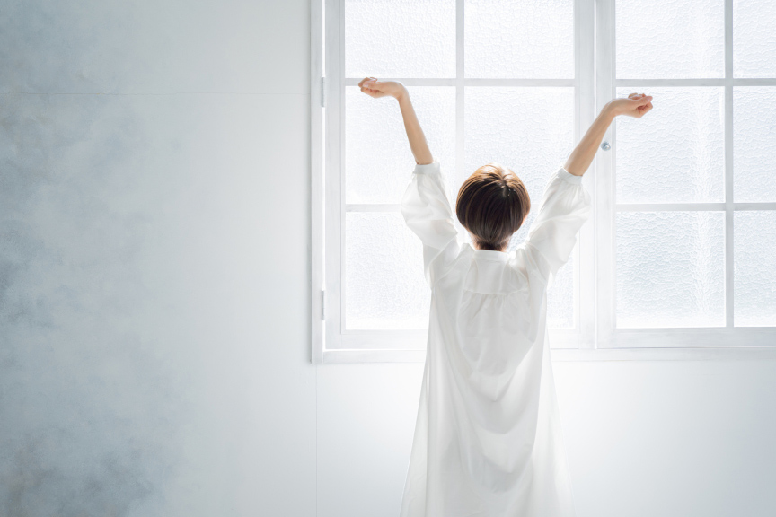 伸びをしているイメージ