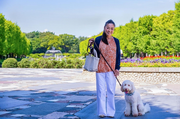 愛犬の“かお”（ラブラドゥードル）と昭和記念公園に来ました。写真はまったくの初心者なので、今日は楽しみです