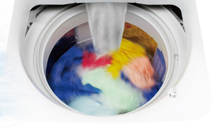 画像：洗濯中の洗濯機