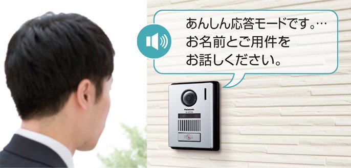 あんしん応答モードです。・・・お名前とご用件をお話しください。