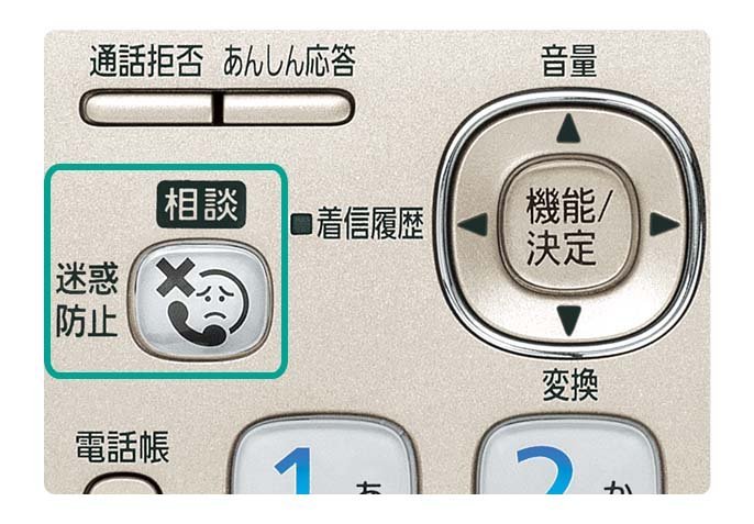 電話機の迷惑防止設定ボタンの写真
