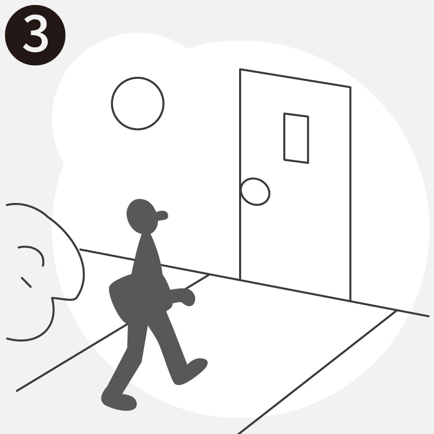 イメージ：人を検知して点灯。