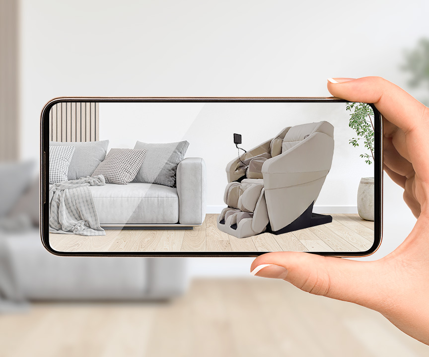 スマホでマッサージチェア設置シミュレーション