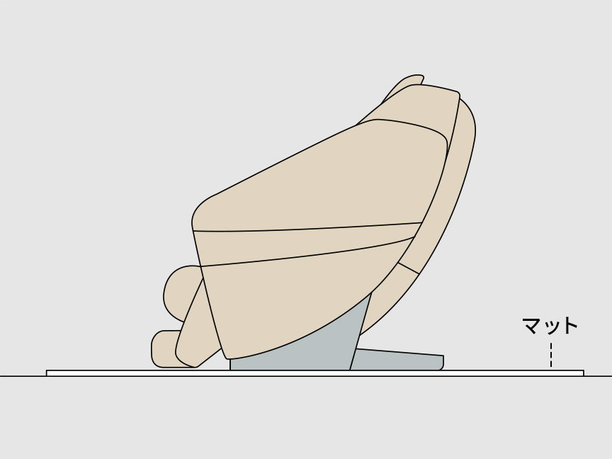本体の下にマットを敷いているイラスト
