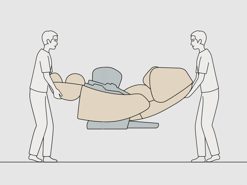 2人で本体を運んでいる様子のイラスト