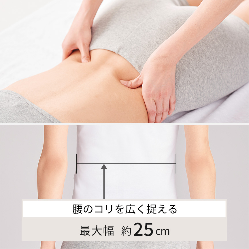 腰のコリを広く捉える 最大幅 約25cm