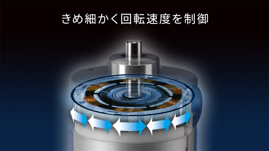 きめ細かく 回転速度を制御