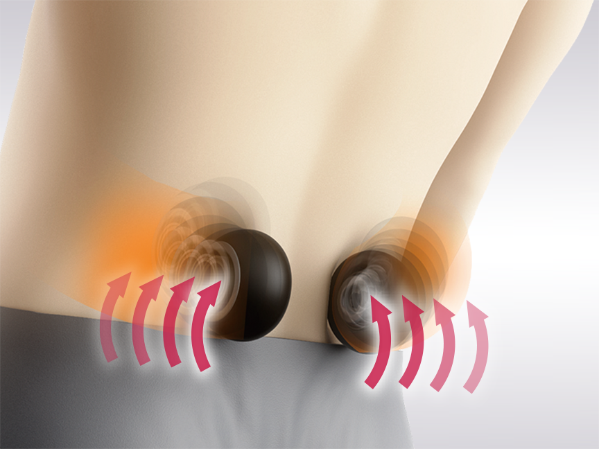 腰の位置でモミ玉が動くイラスト