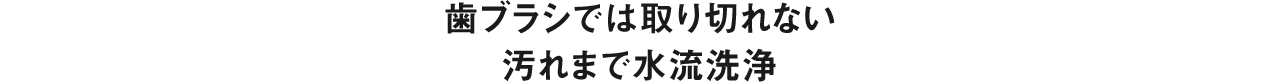 歯ブラシでは取り切れない 汚れまで水流洗浄
