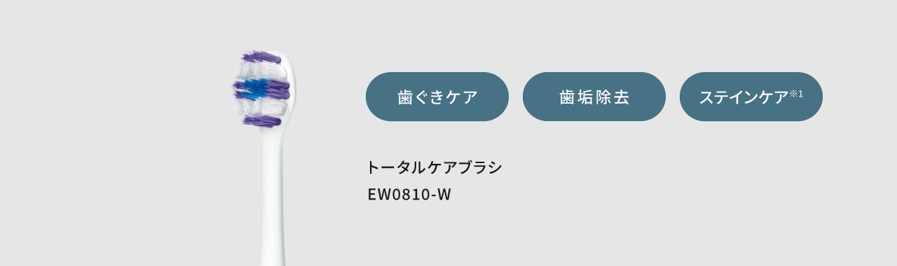 歯ぐきケア　歯垢除去　ステインケア※1　トータルケアブラシ EW0810-W