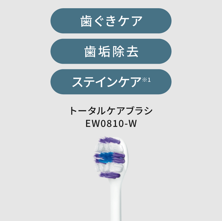 歯ぐきケア　歯垢除去　ステインケア※1　トータルケアブラシ EW0810-W