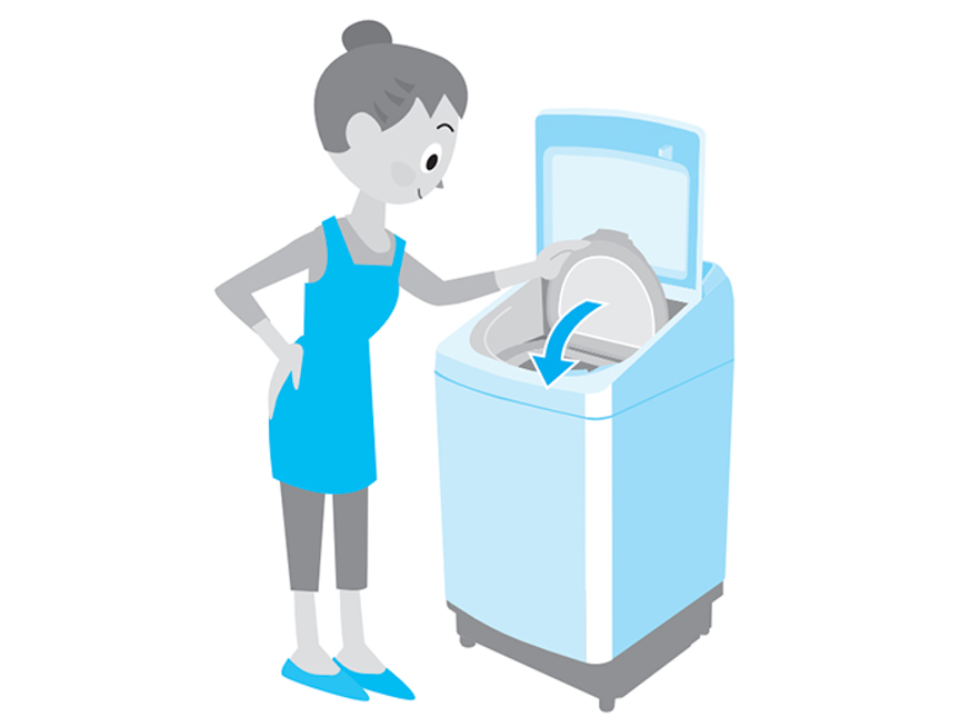 タテ型洗濯機の説明画像です