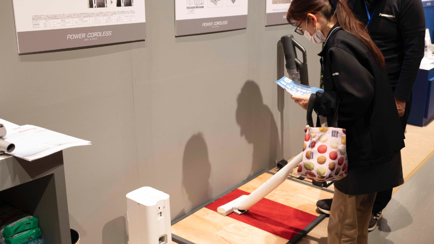 コードレススティック掃除機の展示です。
