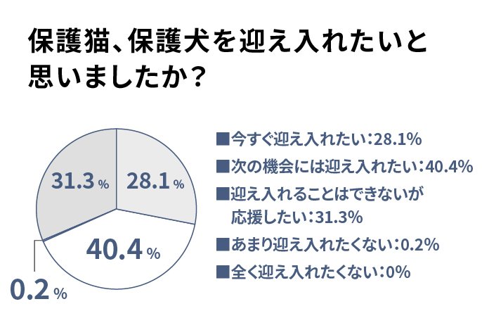 保護犬・保護猫を迎え入れたいと思いましたか？のグラフです