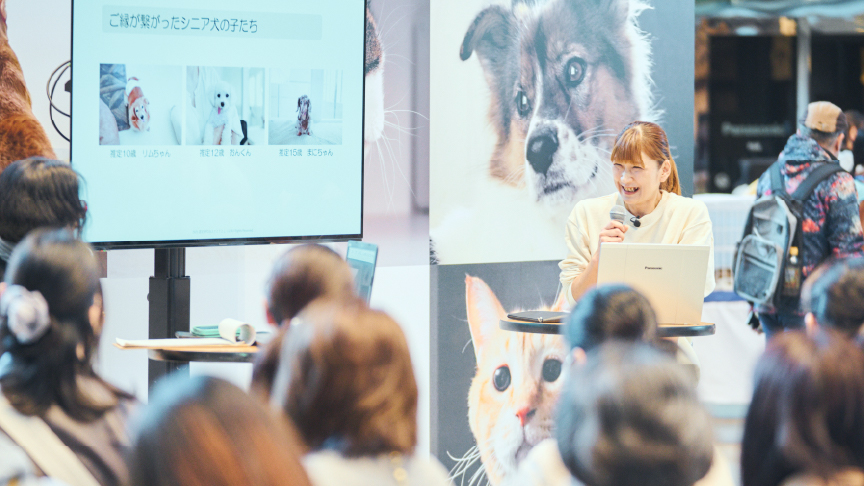 パナソニック保護犬猫譲渡会のトークステージのイメージ画像です。