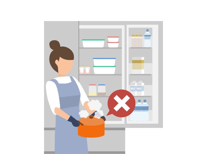 熱い鍋は入れない