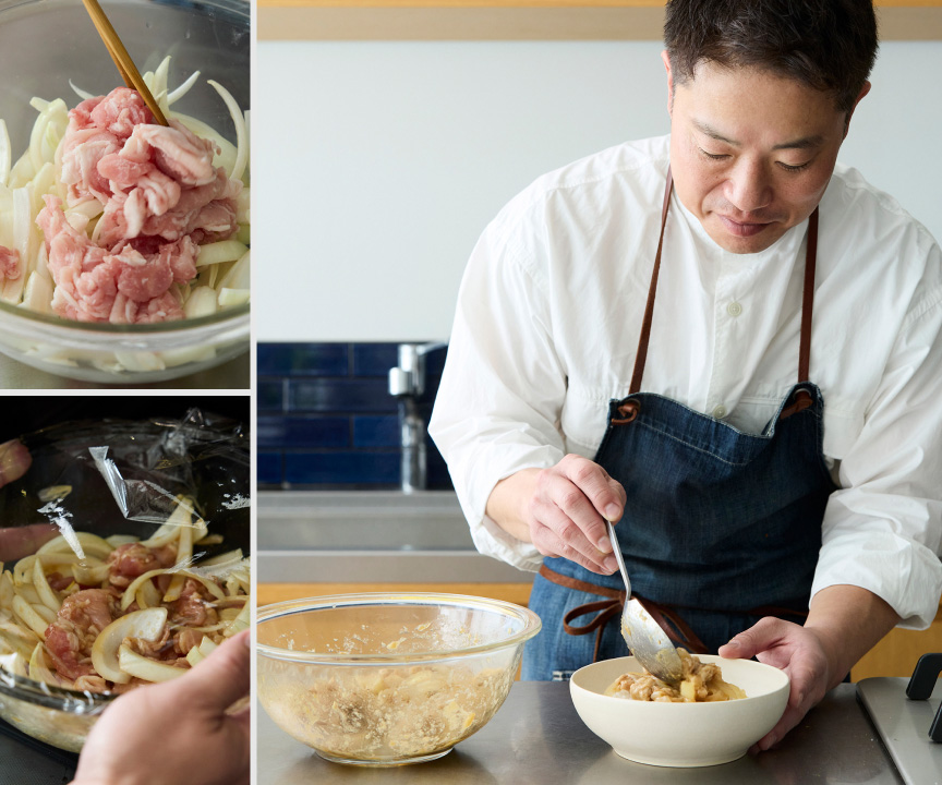 写真：ビストロで調理するようす