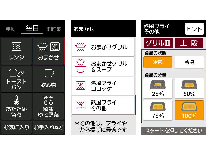 NE-UBS10Eの液晶画面のイメージ画像。
