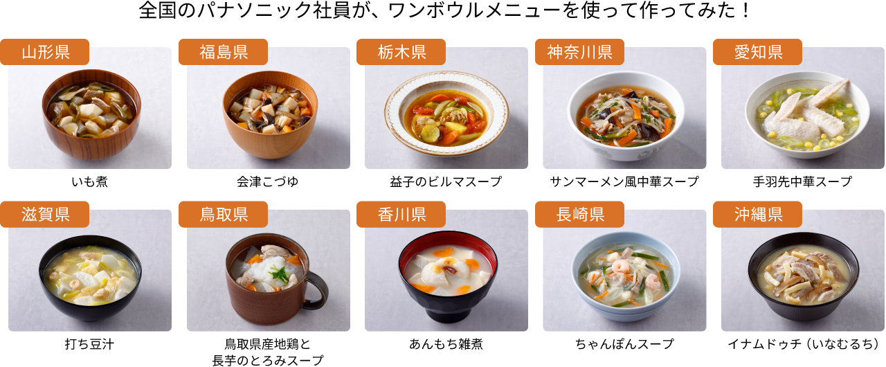 画像：全国のパナソニック社員が作ったご当地レシピの一覧