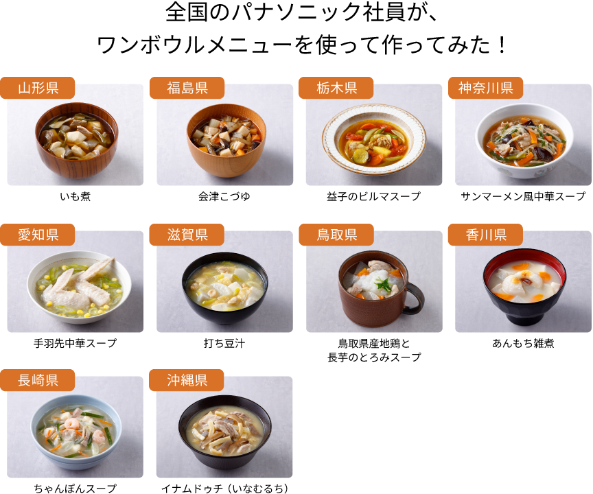 画像：全国のパナソニック社員が作ったご当地レシピの一覧