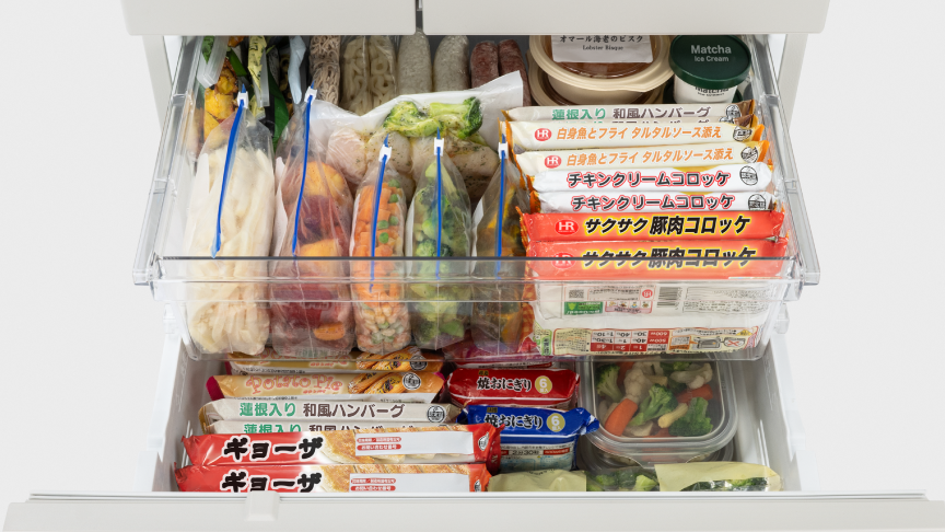 冷凍室の霜つきを抑えておいしく保存
