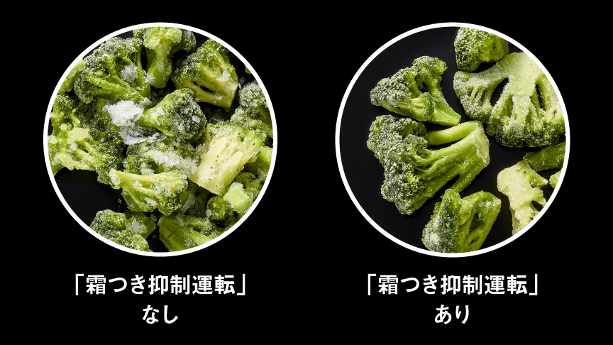 「霜つき抑制運転」なしとありで比較したイメージ画像（約14日間）