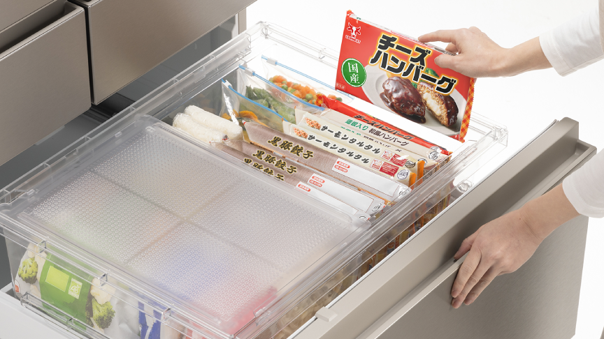 冷凍室はすき間なく入れる