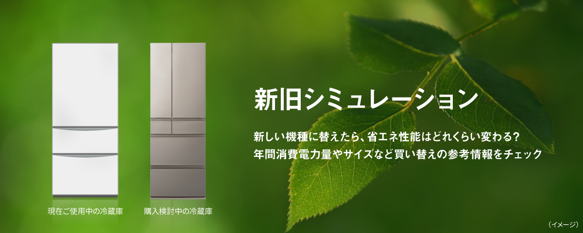 新旧シミュレーション 新しい機種に替えたら、省エネ性能はどれくらい変わる？年間消費電力量やサイズなど買い替えの参考情報をチェック
