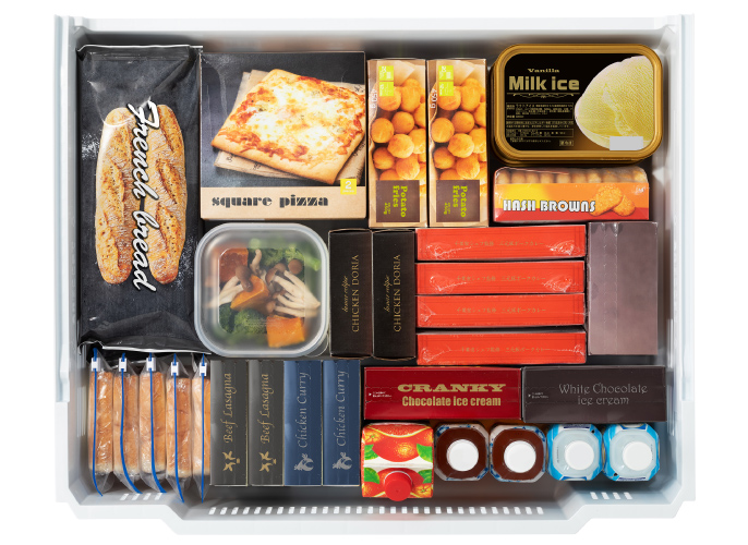 下の段：ゾーニングと立て収納でスッキリ