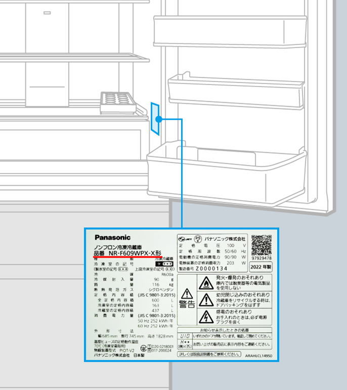 【本体品番記載箇所の例】　※機種によって異なります