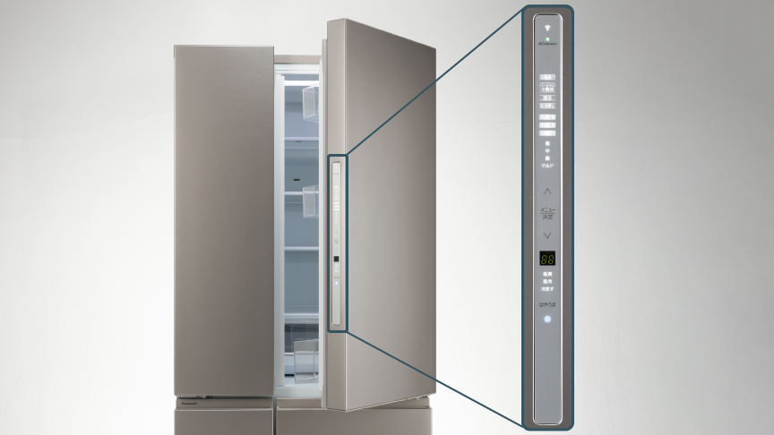 画像：冷蔵室右側ドア側面の操作パネル