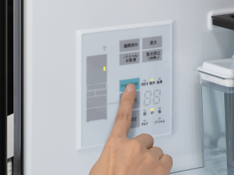 庫内の操作パネルで「急凍」時間を設定する画像です。