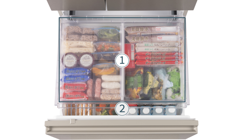 画像：冷凍室の収納例