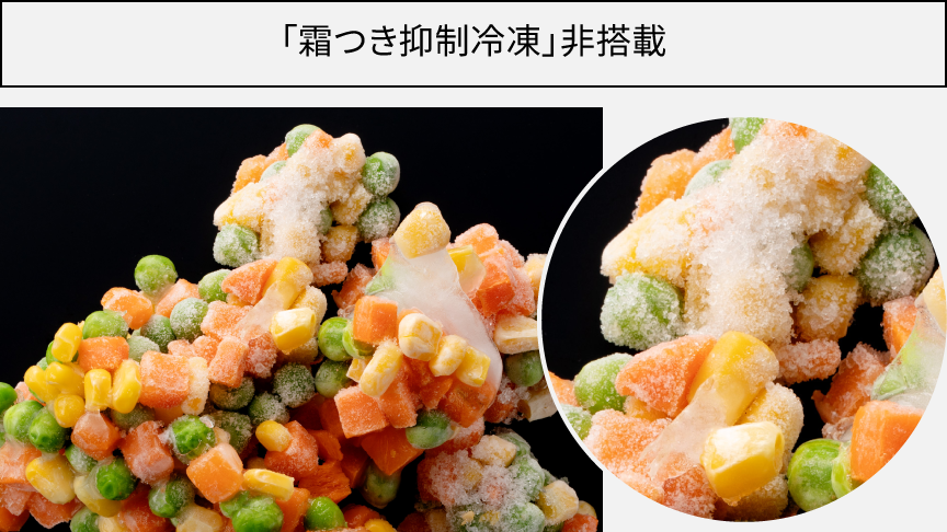 画像：「霜つき抑制冷凍」非搭載