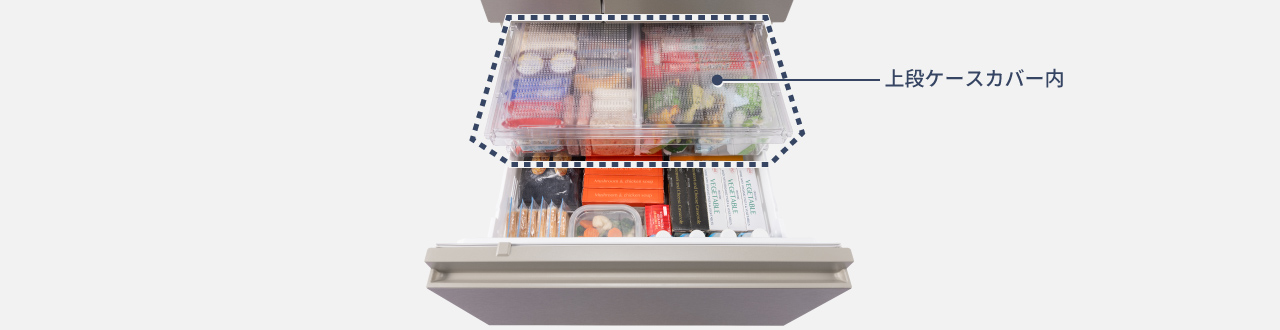 対応場所：冷凍室の上段ケースカバー内